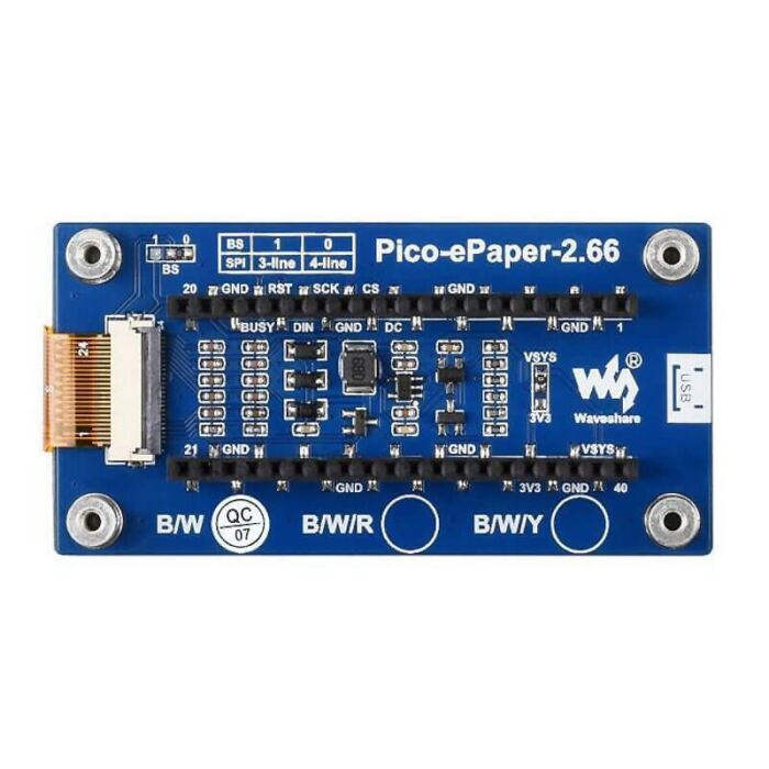 2.66inch E-Paper Display Module for Raspberry Pi Pico (Black/White) (296??152) - Image 4