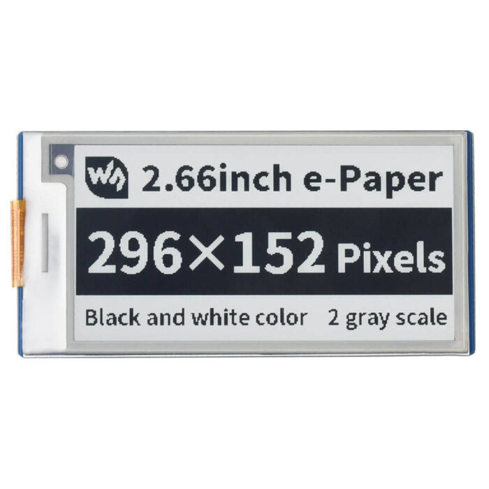 2.66inch E-Paper Display Module for Raspberry Pi Pico (Black/White) (296??152)