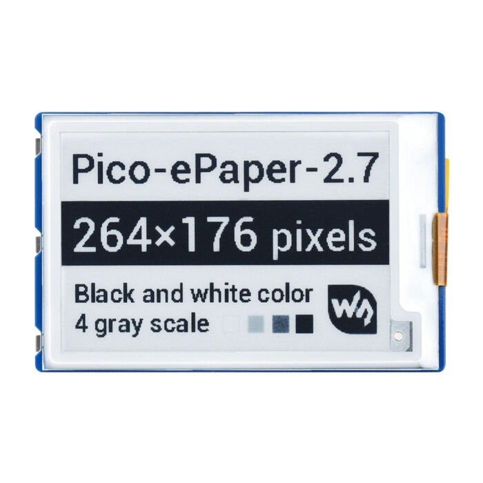 2.7inch E-Paper Display Module for Raspberry Pi Pico (264 x 176)