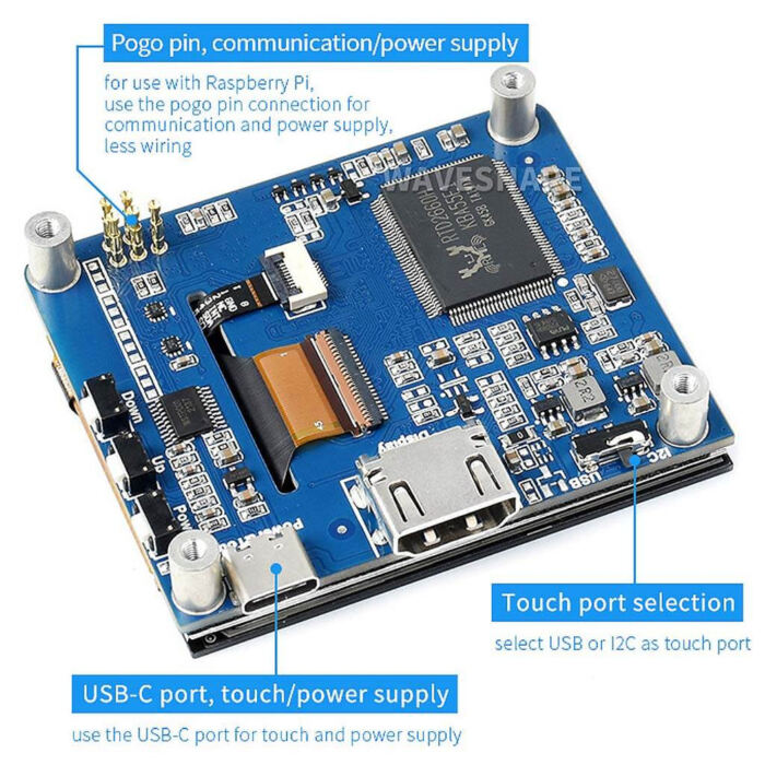 2.8inch HDMI IPS LCD Touchscreen Display for Raspberry Pi (640x480) - Image 3