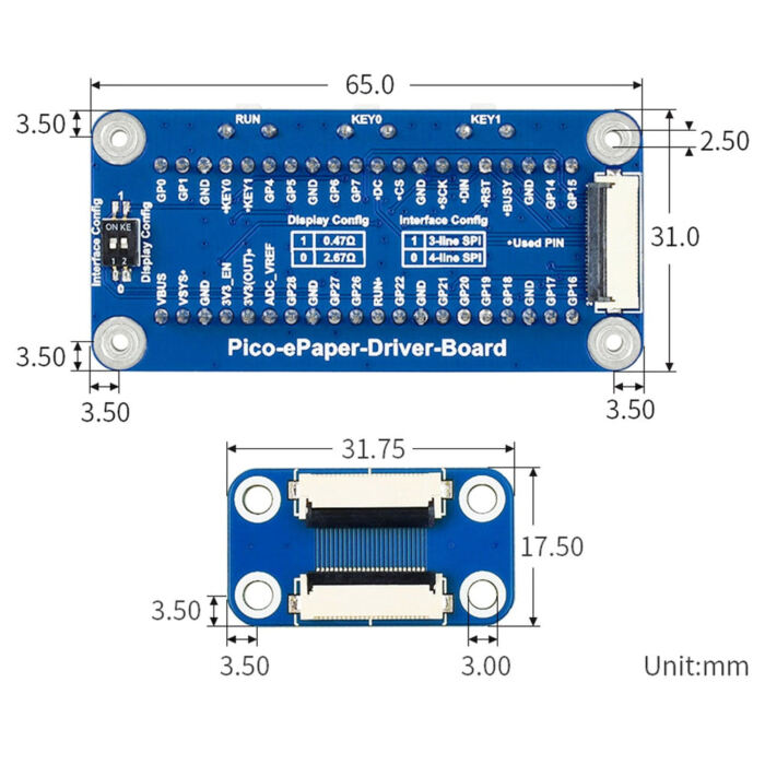 2.9inch Flexible E-Paper Display Module for Raspberry Pi Pico (Black/White) (296??128) - Image 7