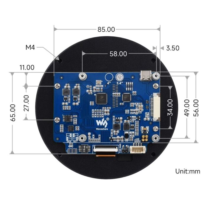 3.4inch DSI Round Touch Display (800x800) - Image 8