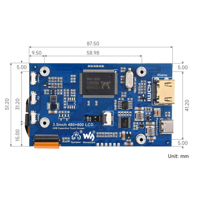 3.5inch IPS Capacitive Touch LCD Display (480x800) - Image 5