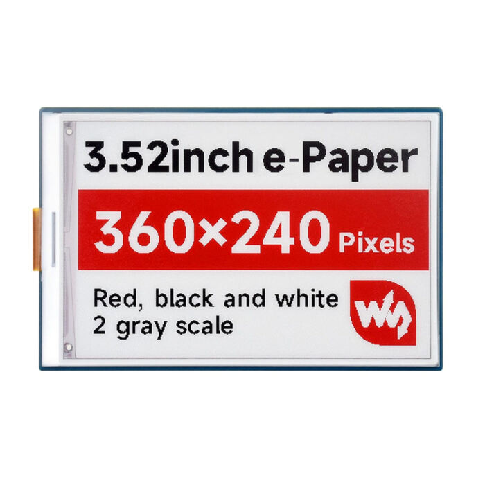 3.52inch E-Paper HAT for Raspberry Pi (360x240)