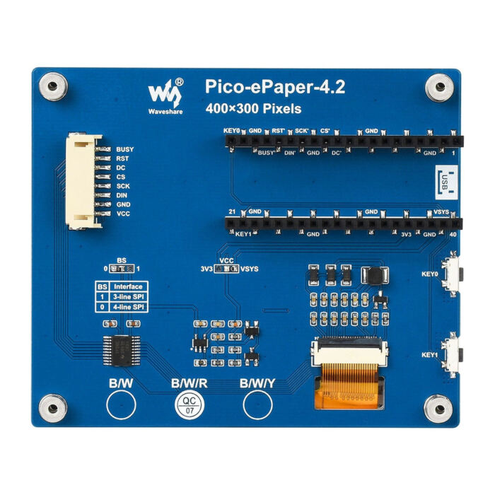 4.2inch E-Paper Display Module for Raspberry Pi Pico (Red/Black/White) (400x300) - Image 4