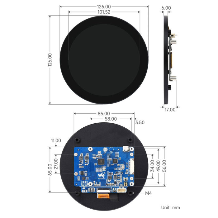 4inch DSI Round Touch Display for Raspberry Pi - Image 6