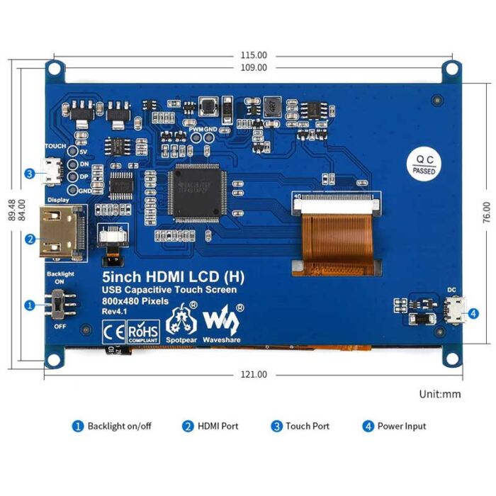 5inch Capacitive Touchscreen LCD (Slimmed-down Version) (800??480) - Image 6