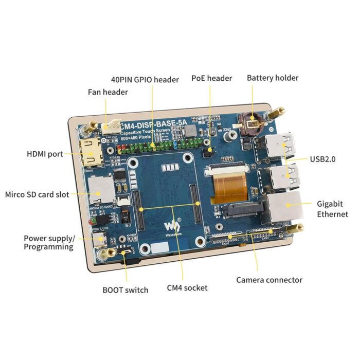 5inch Touch Screen Expansion for Raspberry Pi CM4 - Image 5