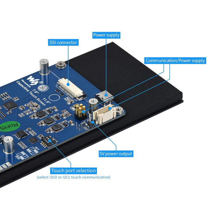 7.9inch DSI IPS Capacitive Touchscreen Display for Raspberry Pi (400x1280) - Image 4