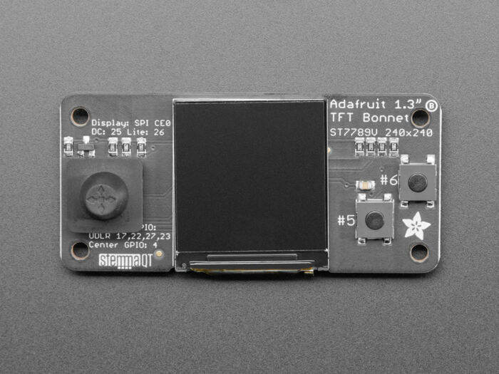 Adafruit 1.3inch Color TFT Bonnet for Raspberry Pi (240x240 TFT + Joystick Add-on) - Image 2