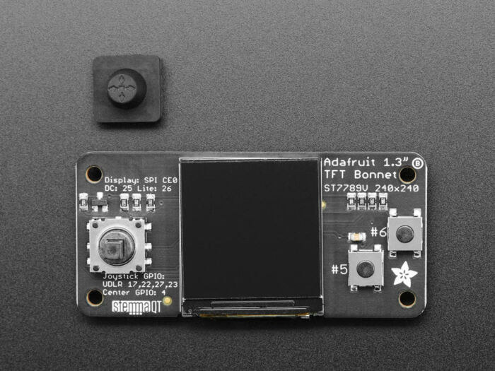 Adafruit 1.3inch Color TFT Bonnet for Raspberry Pi (240x240 TFT + Joystick Add-on) - Image 3