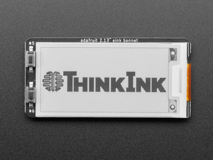 Adafruit 2.13inch Monochrome E-Ink Bonnet for Raspberry Pi (THINK INK) - Image 2