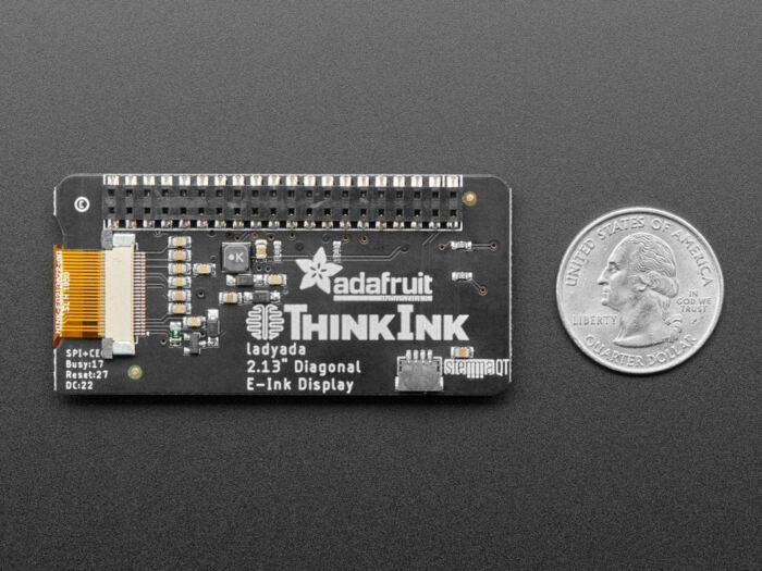 Adafruit 2.13inch Monochrome E-Ink Bonnet for Raspberry Pi (THINK INK) - Image 6