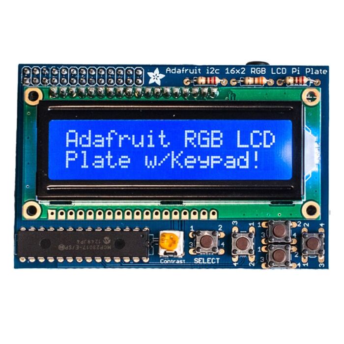 Adafruit Blue&White 16 x 2 LCD+Keypad Kit for Raspberry Pi